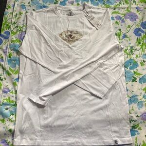 FLAWLESS PRINTED WHITE LONG SLEEVE DIAMOND SHIRT, Size XXL